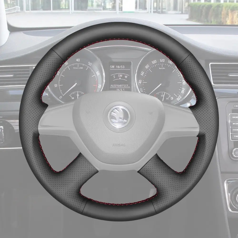 ArcYaY Upgrade Steering Wheel Cover for Skoda Octavia Fabia 2013-2014 Rubber Steering Wheel
