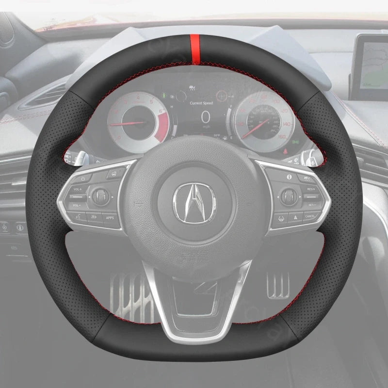 ArcYaY’s custom, hand-stitched, Sport-Optimized Steering Wheel Cover for Acura TLX & MDX A-Spec Type-S (2021-2025) delivers high-performance style.
