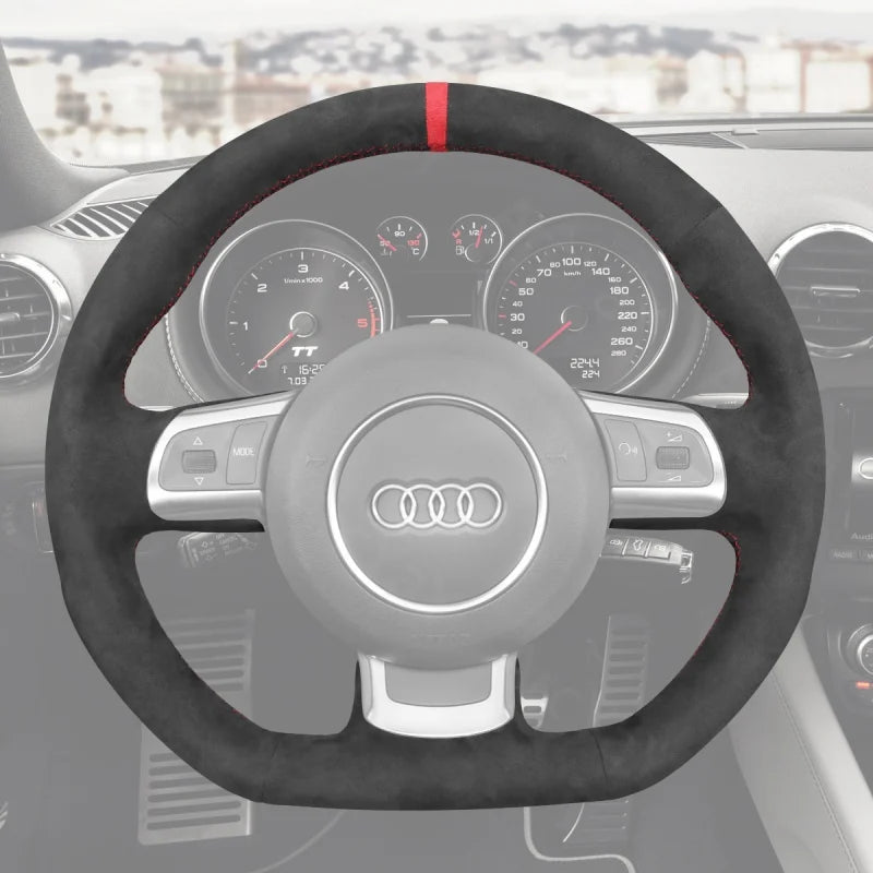 ArcYaY’s Sports-specific, hand-sewn Steering Wheel Cover for Audi R8 & TT (US models 2008–2015). Experience ultimate control and sporty design.
