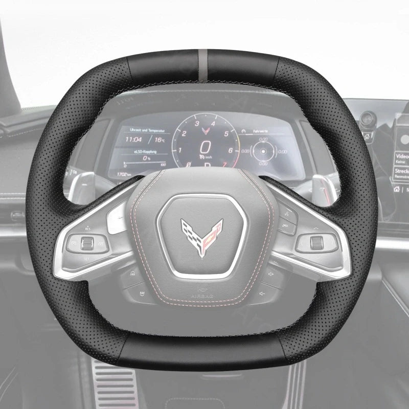 ArcYaY offers a custom, hand-stitched, Sport-Optimized Steering Wheel Cover for the Chevy Corvette C8 (2020–2024) to supercharge your drive.
