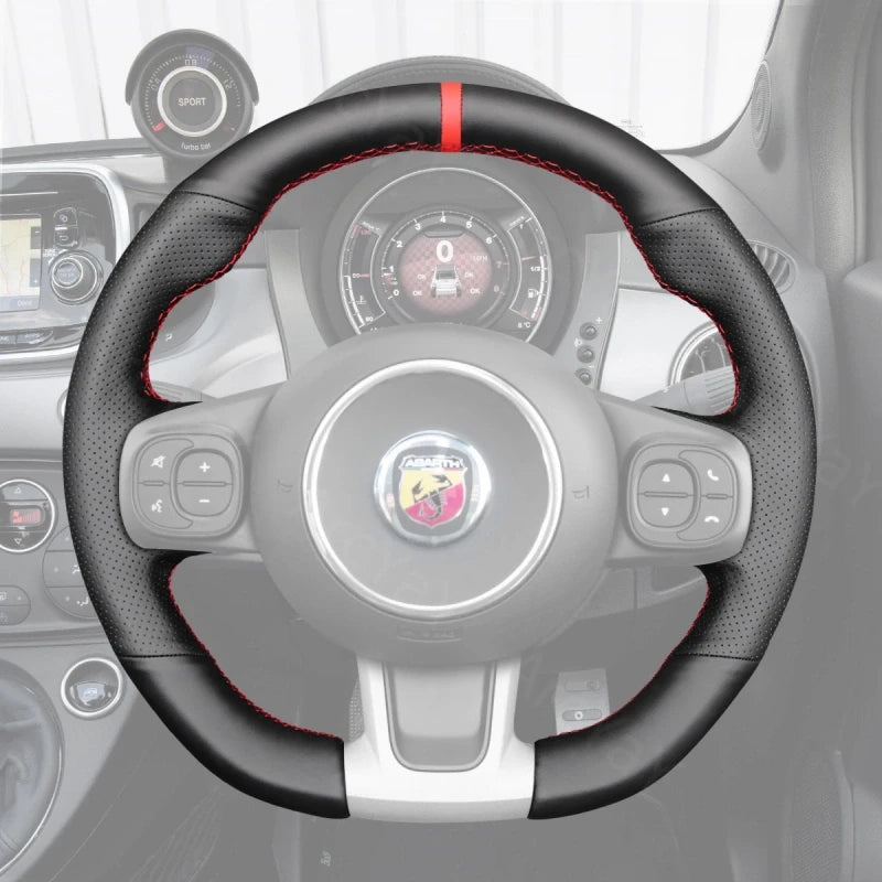 ArcYaY delivers a Sports-specific, hand-sewn Steering Wheel Cover for Fiat Abarth 595, 595C, 695, 695C, and 500 series (2016–2021). Unleash sporty control.
