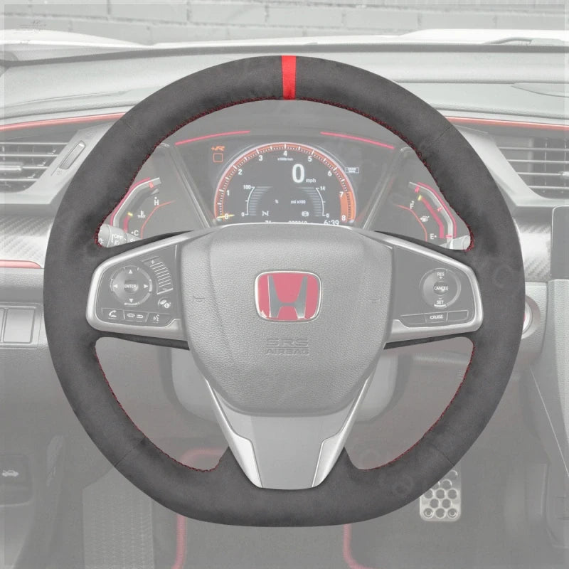 ArcYaY offers a custom, hand-stitched, Sport-Optimized Steering Wheel Cover for the Honda Civic Type R (2017–2021). Experience elite performance.
