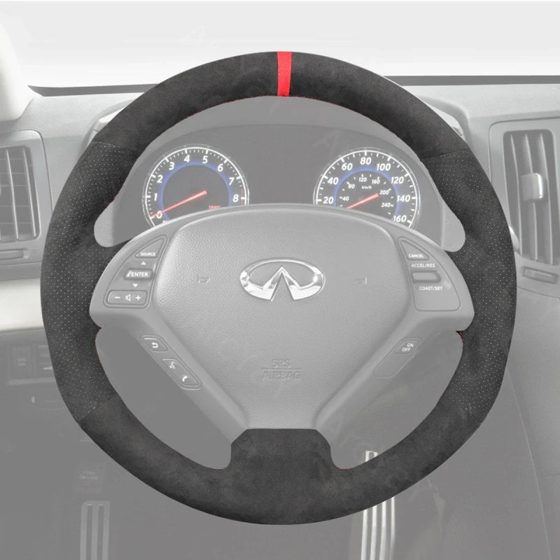 ArcYaY offers a custom, hand-stitched, Sport-Optimized Steering Wheel Cover for the Infiniti G37 (2008–2013) to boost your dynamic performance.
