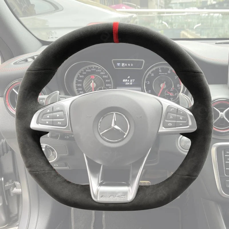 ArcYaY delivers a custom, hand-stitched, Sport-Optimized Steering Wheel Cover for a range of Mercedes AMG models (2014–2020), including GT, C63, CLA45, CLS63 & more. Elevate your drive.