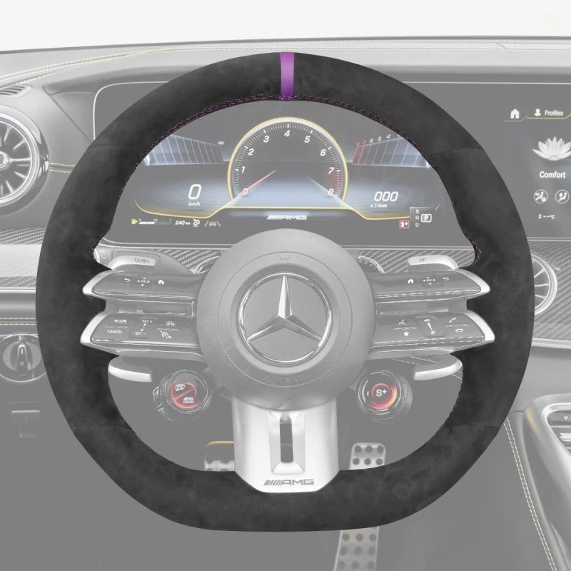 ArcYaY delivers a custom, hand-stitched, Sport-Optimized Steering Wheel Cover for select Mercedes AMG models (2021–2022). Experience elite performance on every drive.
