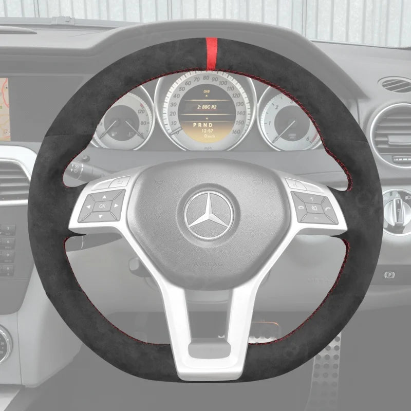 ArcYaY provides a custom, hand-stitched, Sport-Optimized Steering Wheel Cover for the Mercedes GLA 45 AMG (X156) 2015. Enhance your sporty ride.
