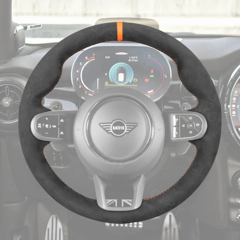 ArcYaY offers a custom, hand-stitched, Sport-Optimized Steering Wheel Cover for Mini Clubman, Convertible & Countryman (F54-F60, 2022-2024) that boosts sporty appeal.

