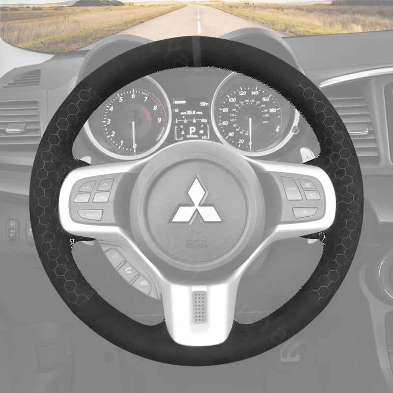 ArcYaY offers a custom, hand-stitched, Sport-Optimized Steering Wheel Cover for Mitsubishi Evo 10X (2008–2015) to ignite your sporty drive.