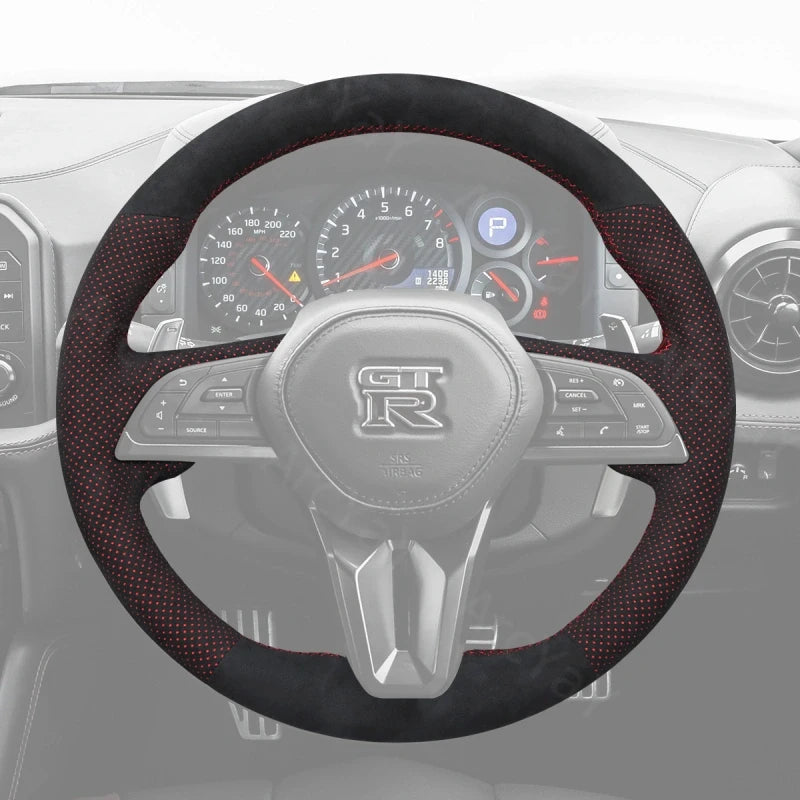 ArcYaY delivers a custom, hand-stitched, Sport-Optimized Steering Wheel Cover for Nissan GT‑R GTR (2017–2024). Experience unmatched performance.
