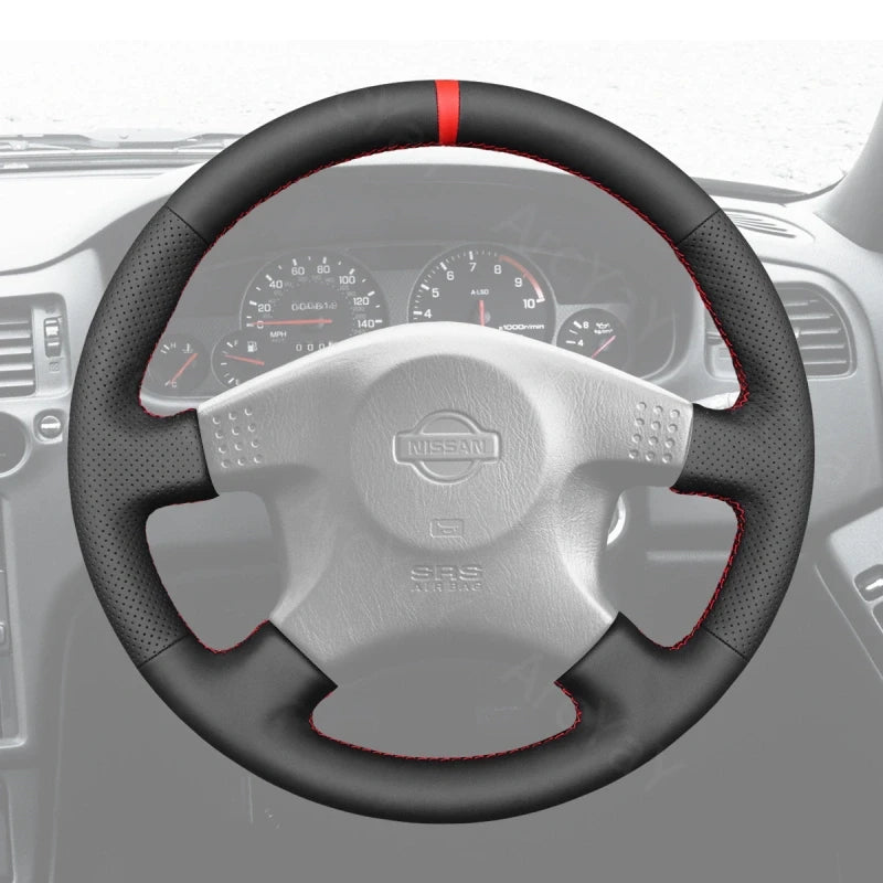 ArcYaY offers a custom, hand-stitched, Sport-Optimized Steering Wheel Cover for Nissan Skyline ECR33/R33 GTR (1995–1998) to fuel your racing spirit.
