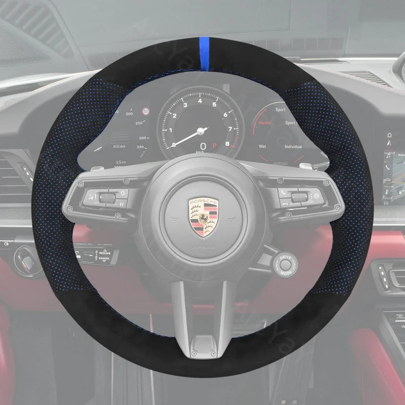ArcYaY delivers a custom, hand-stitched, Sport-Optimized Steering Wheel Cover for Porsche Macan, Panamera & Taycan (2020-2023). Elevate your racing ride.
