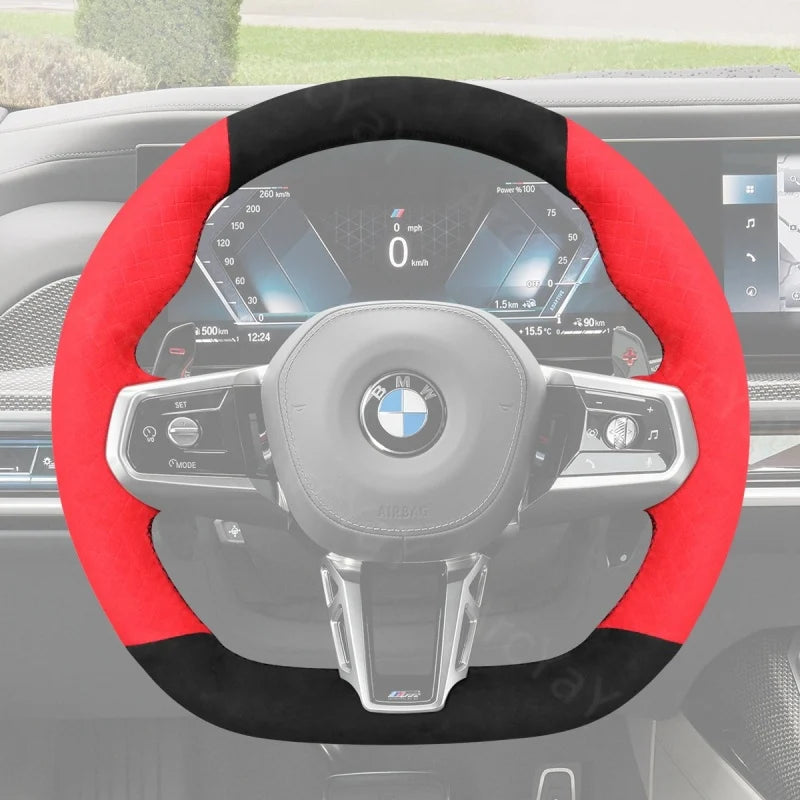 ArcYaY’s Sports-specific, hand-sewn Steering Wheel Cover for BMW M Sport – 5 Series G60 (2024) & 7 Series G70 (2023-2024). Elevate your drive!
