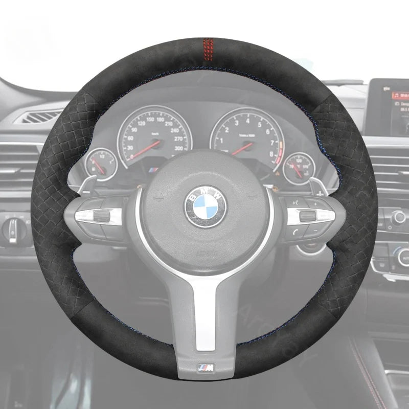 ArcYaY’s Sports-specific, hand-sewn Steering Wheel Cover for BMW M Sport F models (2,3,4,5,6 Series, 2012-2021). Engineered for elite performance.
