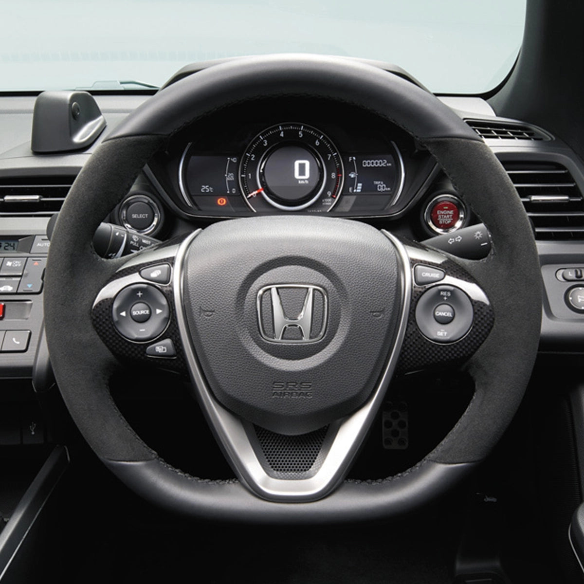 ArcYaY's custom hand-sewn steering wheel cover for Honda S660 JW5 2015-2023 offers a perfect fit and enhanced driving comfort. Upgrade from your stock rubber steering wheel to a more luxurious, durable, and comfortable option.