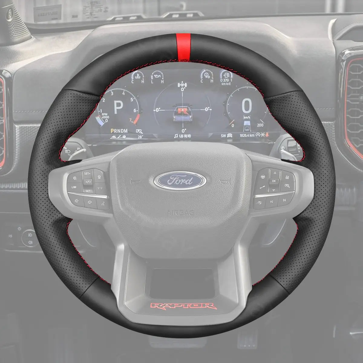 ArcYaY offers custom hand-stitched, rugged steering wheel covers for Ford Ranger Raptor (2022-2025). Enhance your drive with superior style and durability.
