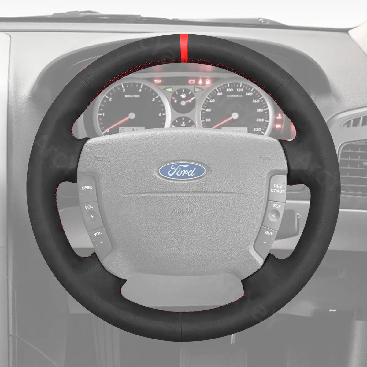 ArcYaY's rugged steering wheel cover for Ford Falcon Ute 2002-2007 is designed for durability and a perfect fit, ideal for any adventure.