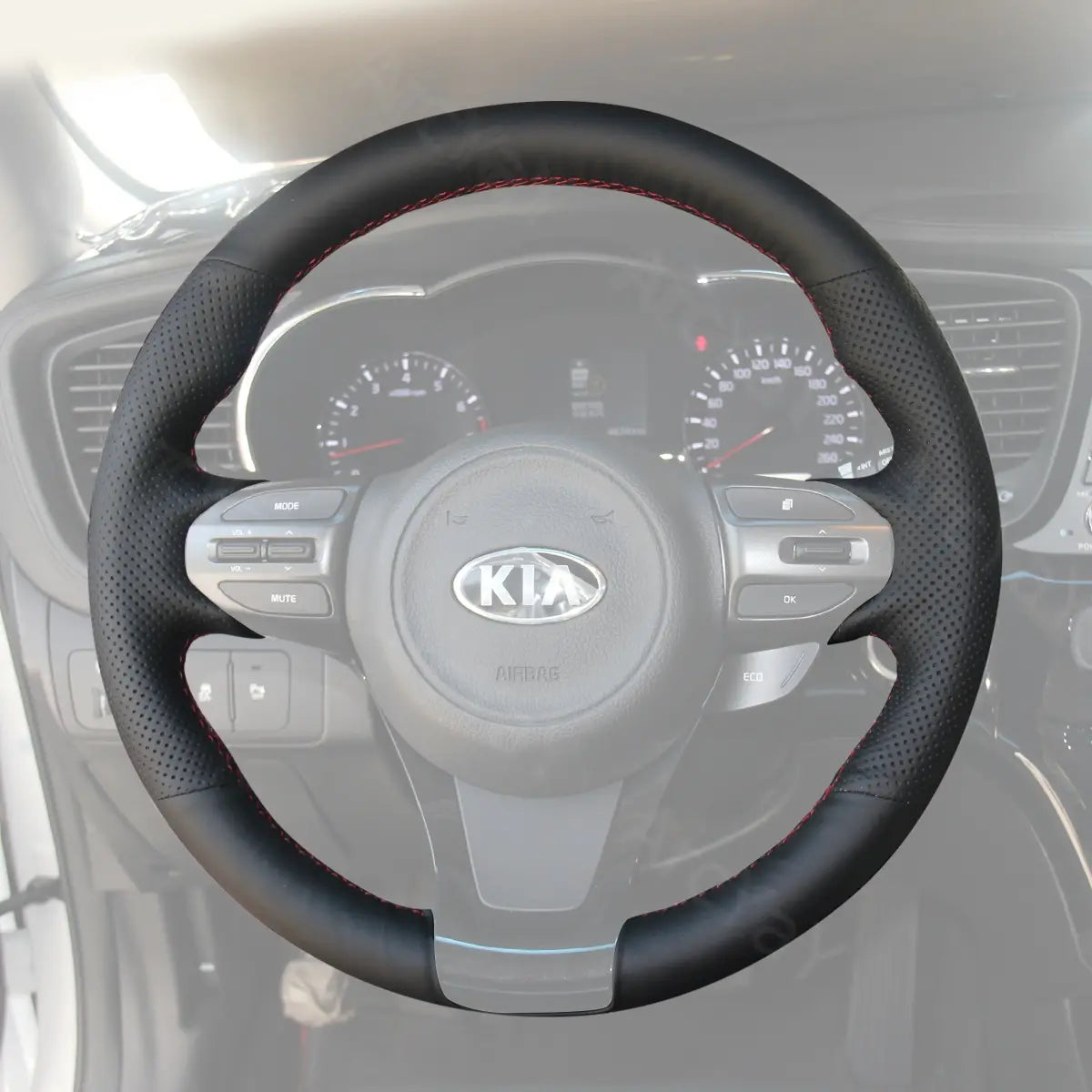 Heavy-duty steering wrap for Kia Carnival/Sedona (2015-2017). Extra-thick protection for family vehicles.