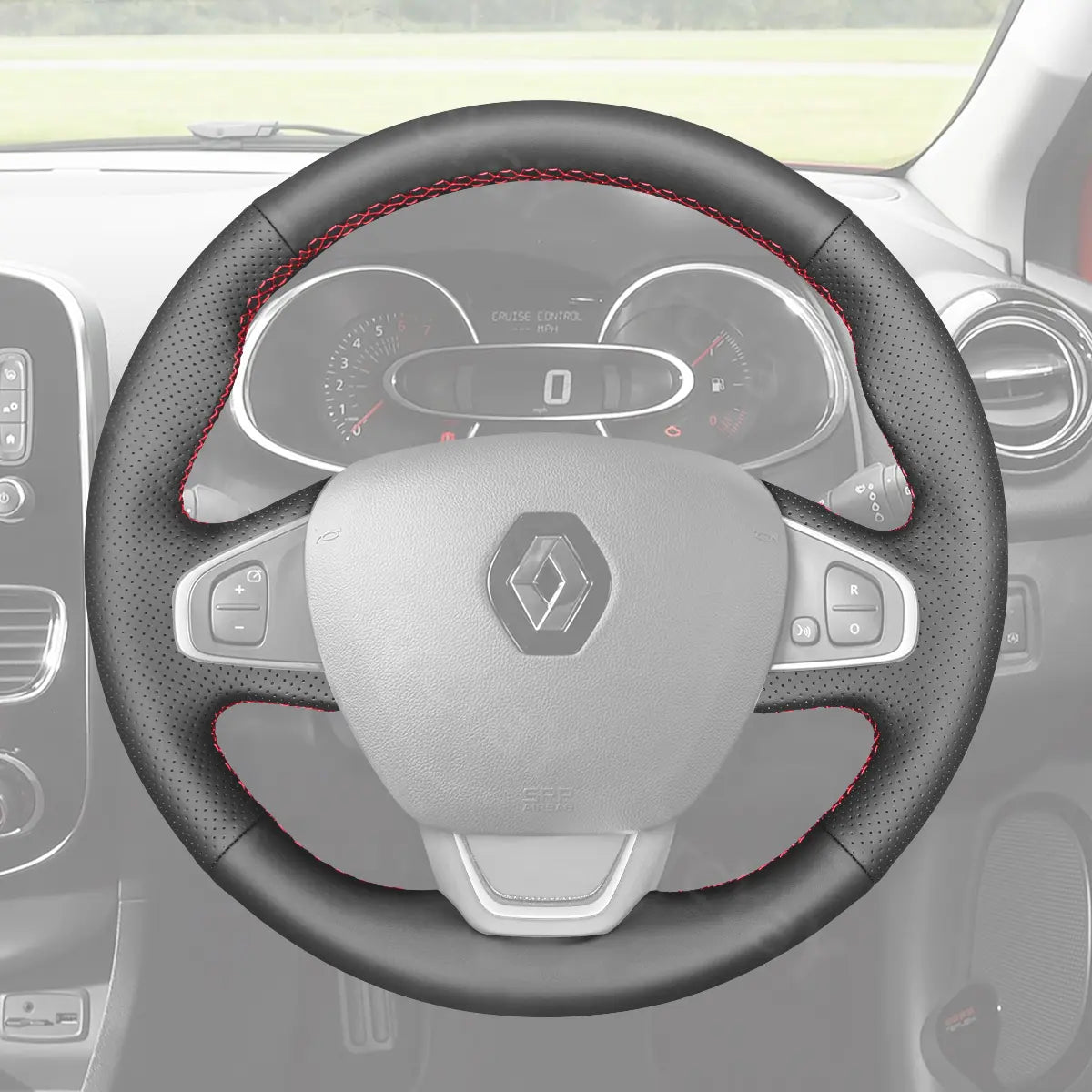Renault Clio 4 IV steering wheel cover offers premium protection with custom fit that maintains original look and feel.