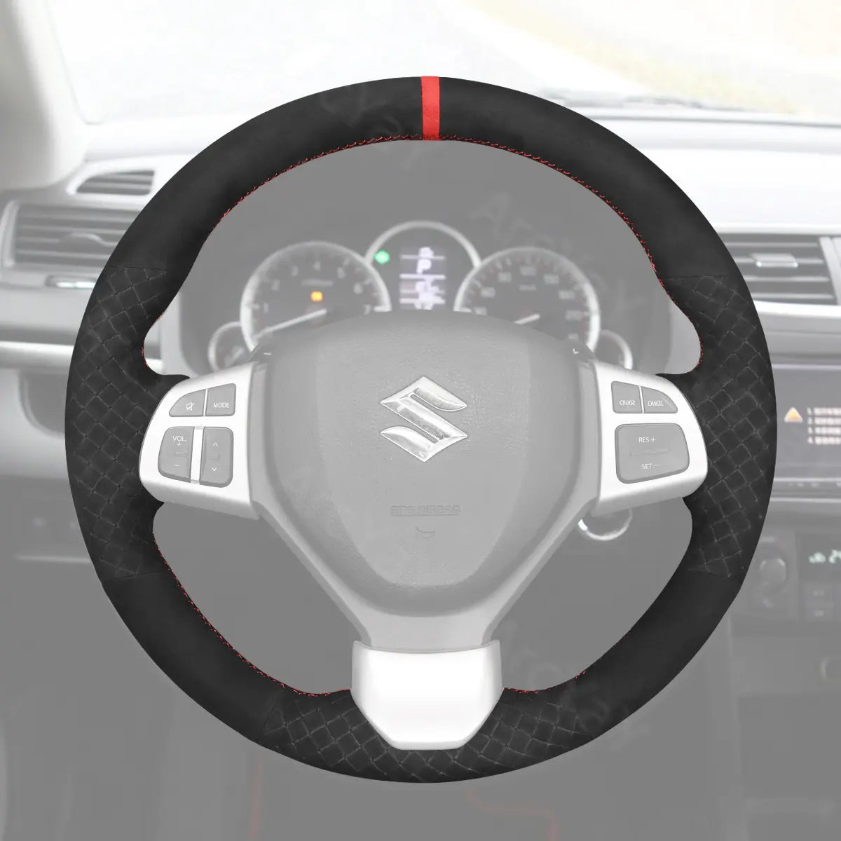 Suzuki Swift Sport steering wheel cover provides sporty design with secure fit and improved grip for performance driving.
