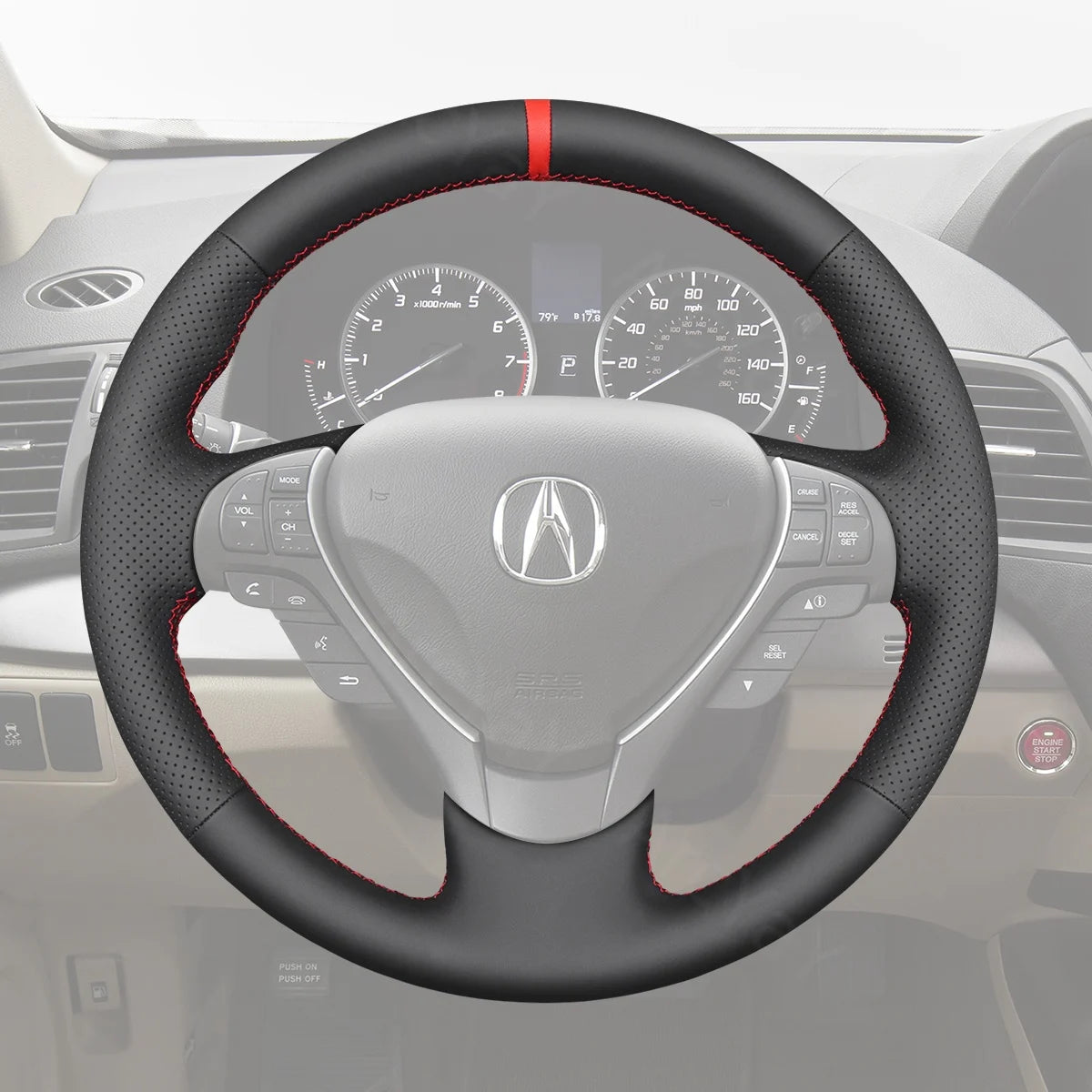 Custom-fit steering cover for Acura RDX ZDX 2010-2018. Offers luxurious grip and added comfort.