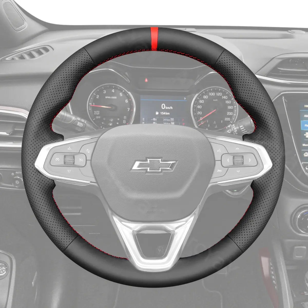 Steering cover for Chevrolet Trax TrailBlazer (2021-2025). Designed for a perfect fit, providing comfort and protection for your SUV's steering wheel.