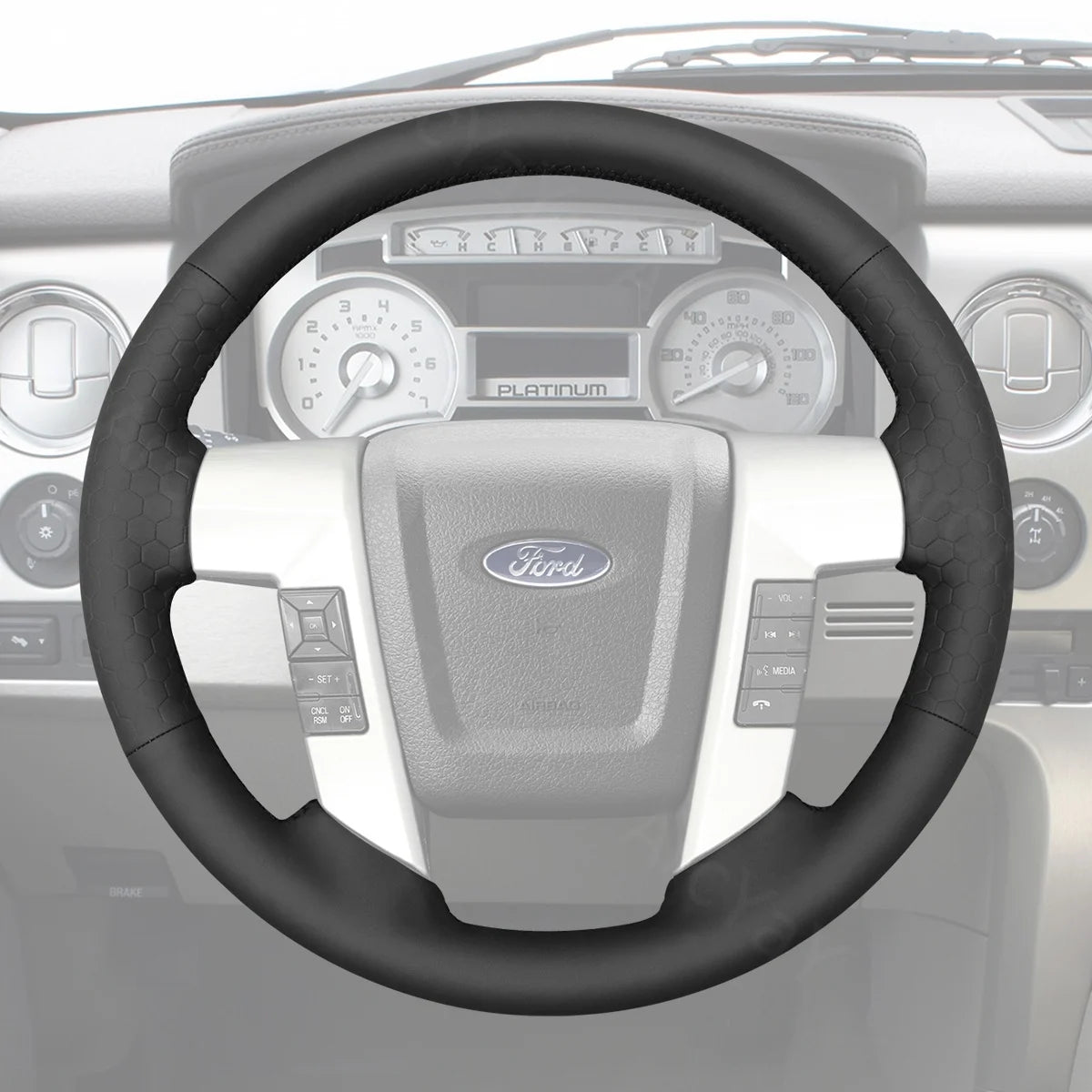 Designed for Ford Expedition 2015-2017. Provides grip, style, and long-term steering wheel protection.