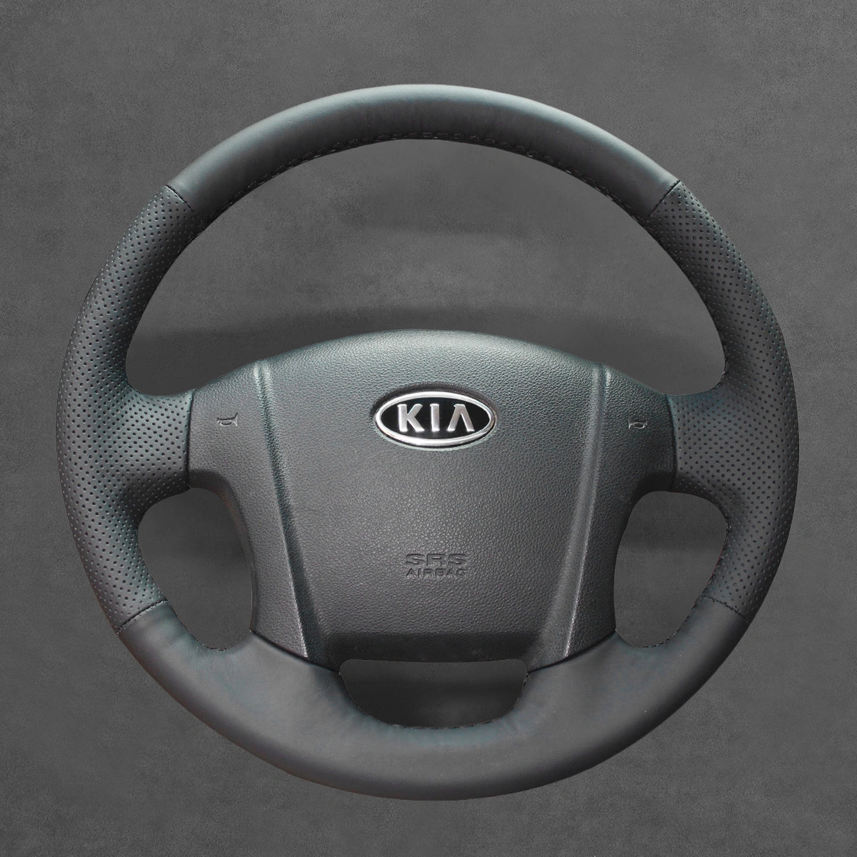 Upgrade your Kia-Sportage (2005-2010) steering wheel with ArcYaY's SUV cover. Soft-touch PU leather, hand-stitched grip, and anti-slip backing ensure comfortable driving, lasting protection, and rugged elegance.