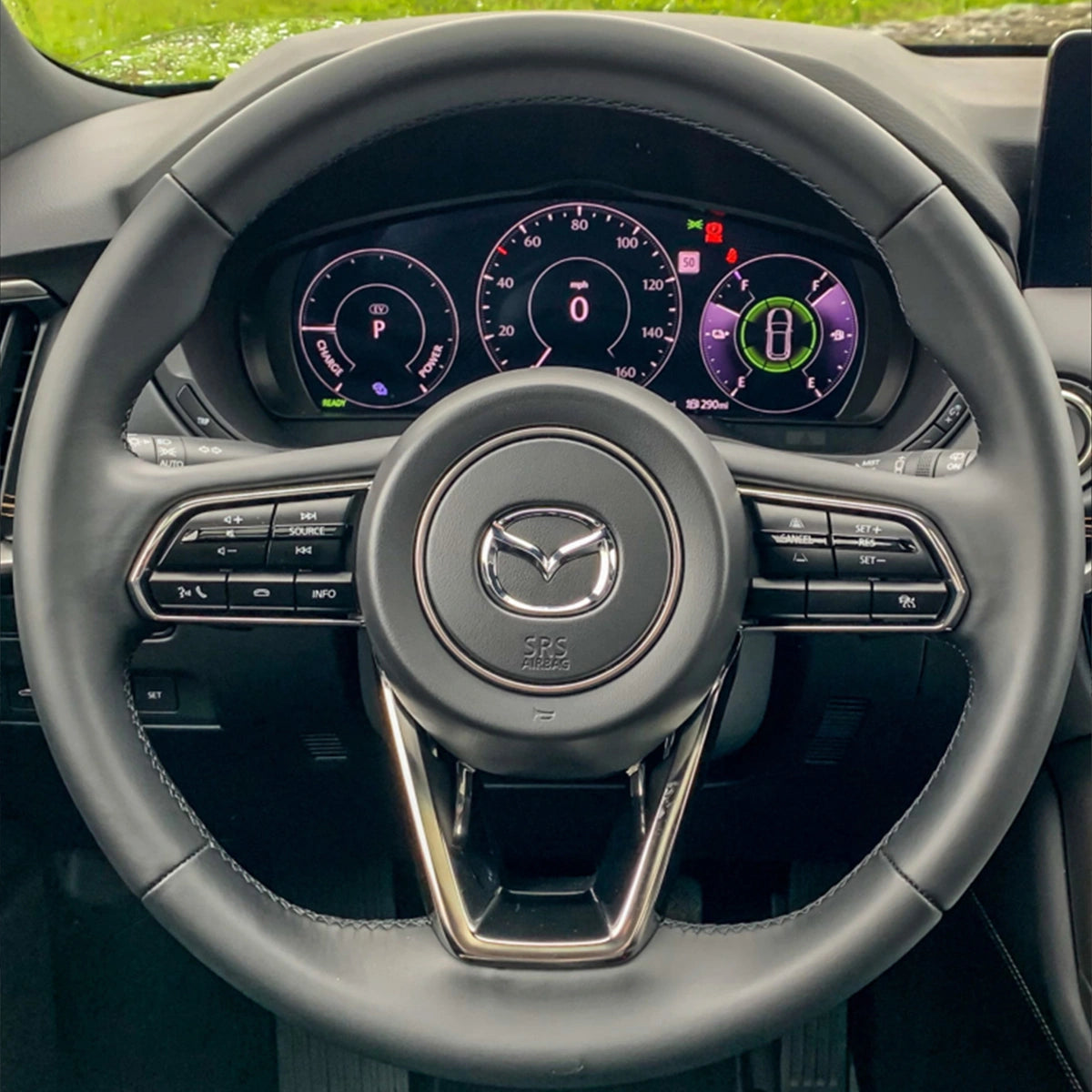 Steering cover for Mazda CX-70 CX-90 CX-60 (2022-2025). Custom fit cover, enhancing comfort and durability while upgrading your SUV's steering wheel style.