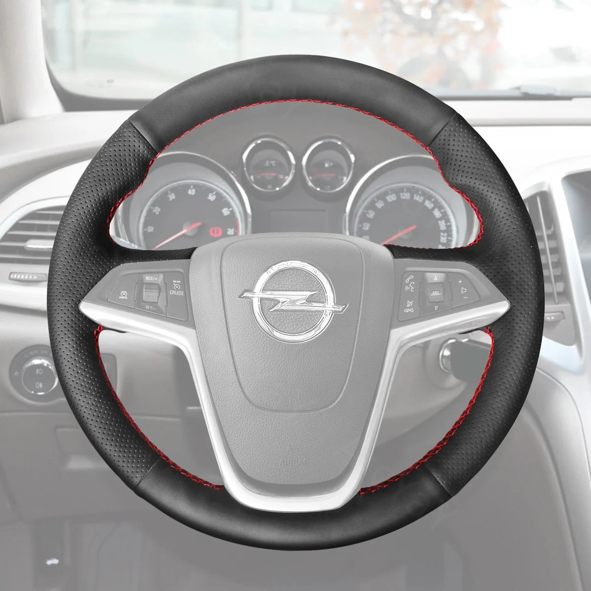 Premium cover for Opel Mokka X 2016-2019. Enhances comfort and provides a stylish grip for your steering wheel.