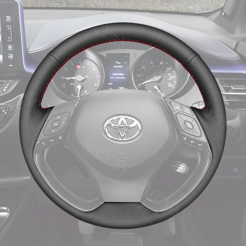 Upgrade your Toyota CHR (2016-2024) with ArcYaY's custom leather steering wheel cover. Designed for a perfect fit, it adds a touch of luxury and superior comfort to your driving experience.

