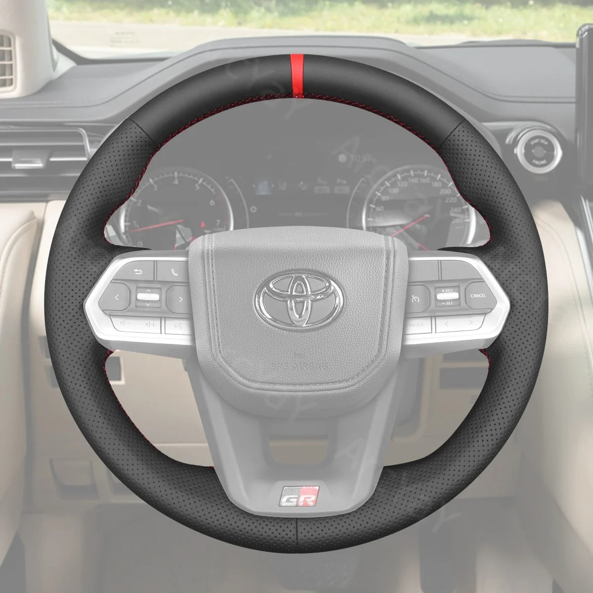 Tailored for Toyota Land Cruiser 300 J300 (2022-2025), this steering wheel cover provides comfort, style, and extra protection.