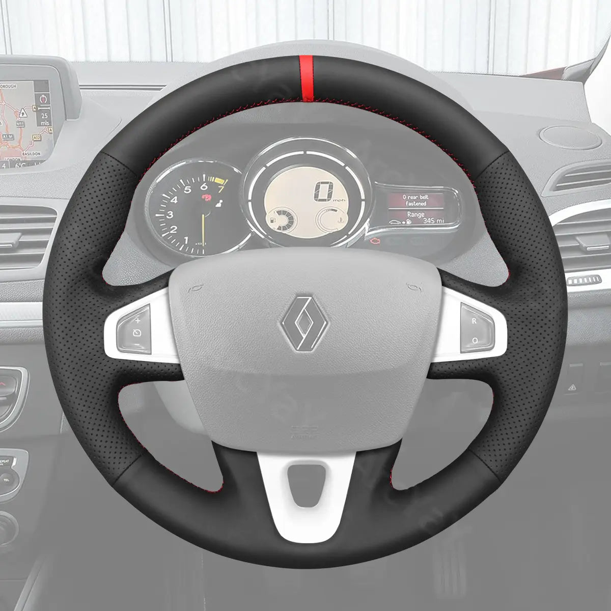 Renault Megane 3 Coupe RS steering wheel cover offers sporty design with secure fit and improved grip for performance driving.