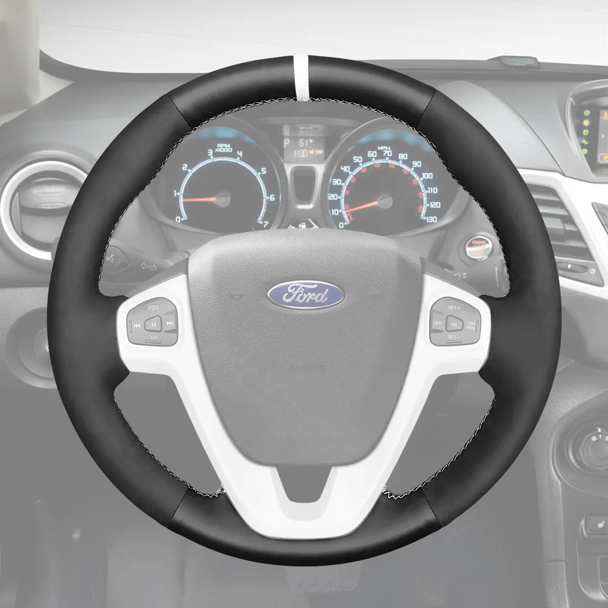 Sedan Steering Wheel Cover for Ford Fiesta Mk7 ST 2014-2019
