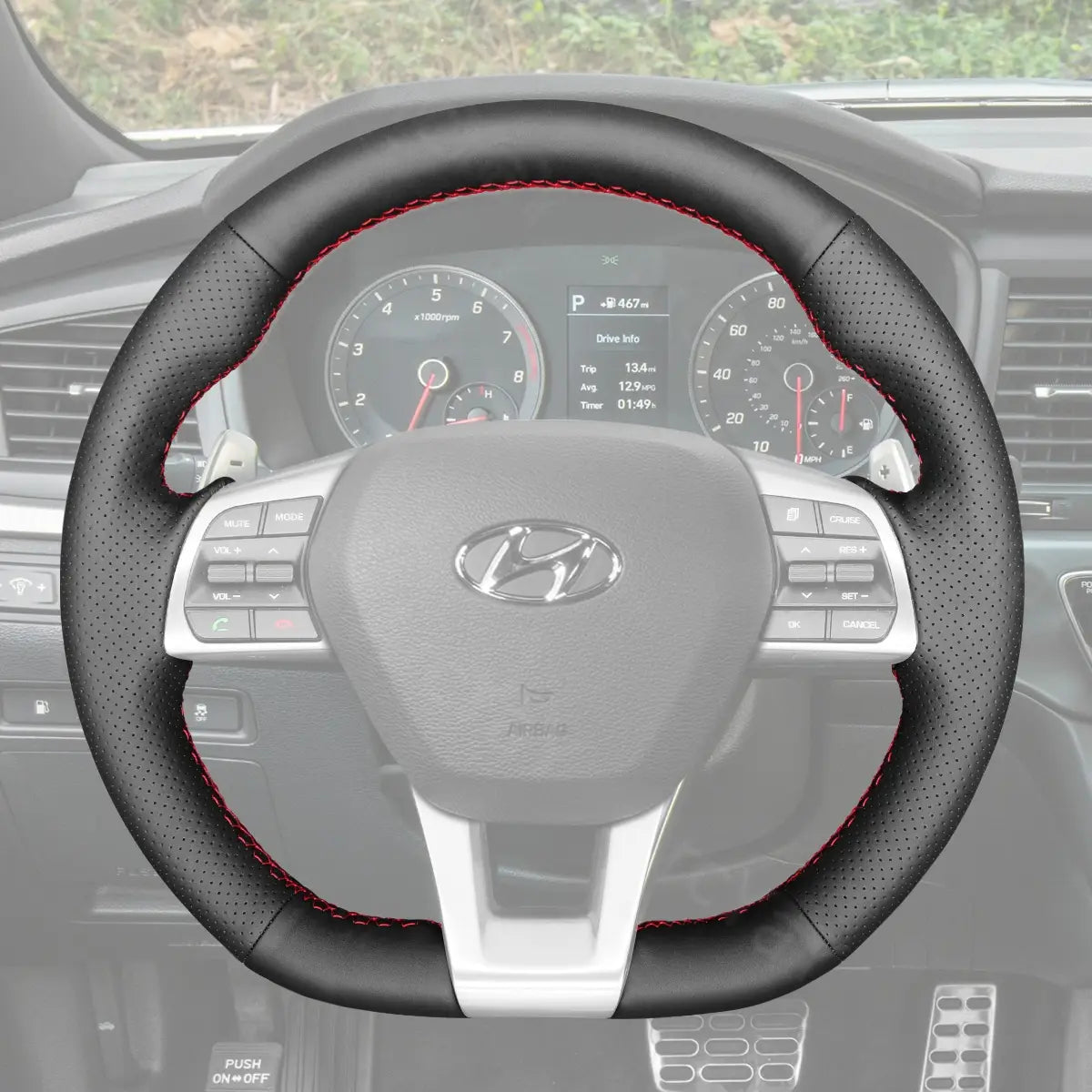 Designed for Hyundai Sonata 2015-2019, this high-quality wheel sleeve boosts comfort and grip while protecting your original steering wheel.
