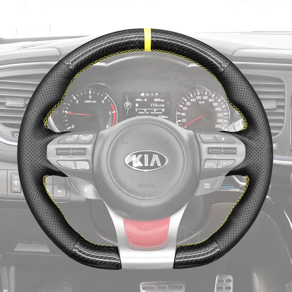 Upgrade your Kia Optima (2014¨C2015) steering wheel with ArcYaY's Sedan cover. High-grade PU leather, anti-slip stitching, and ergonomic design deliver enhanced grip, comfort, and lasting protection for daily drives.