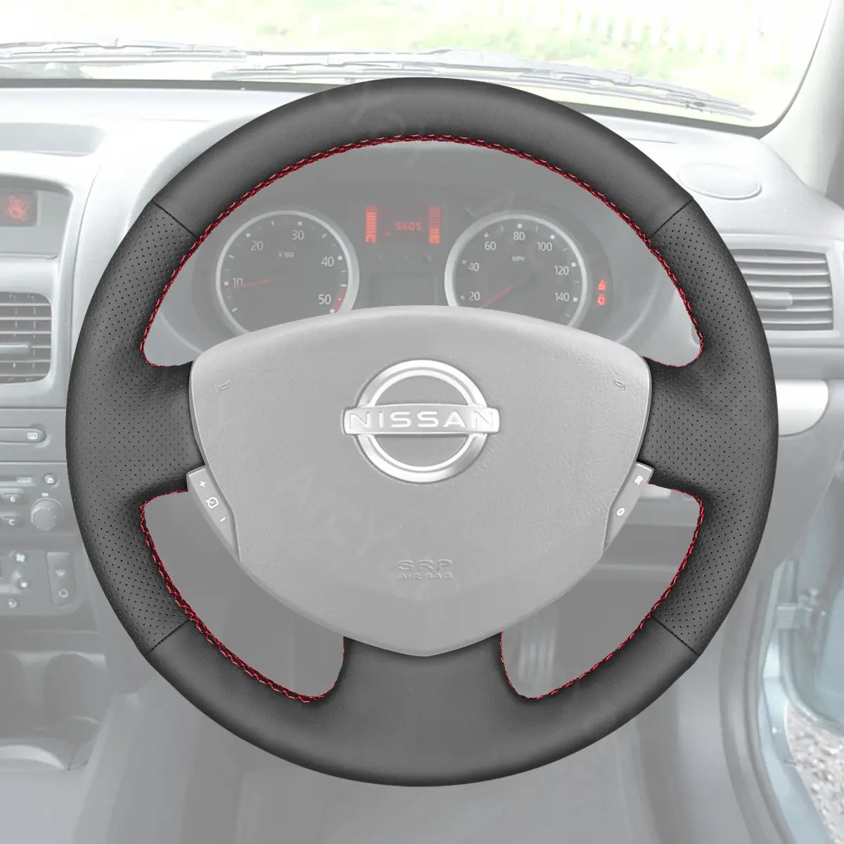 ArcYaY Custom steering wheel cover for Nissan Almera G15 (2012-2018). Adds a perfect fit and comfort to your driving.