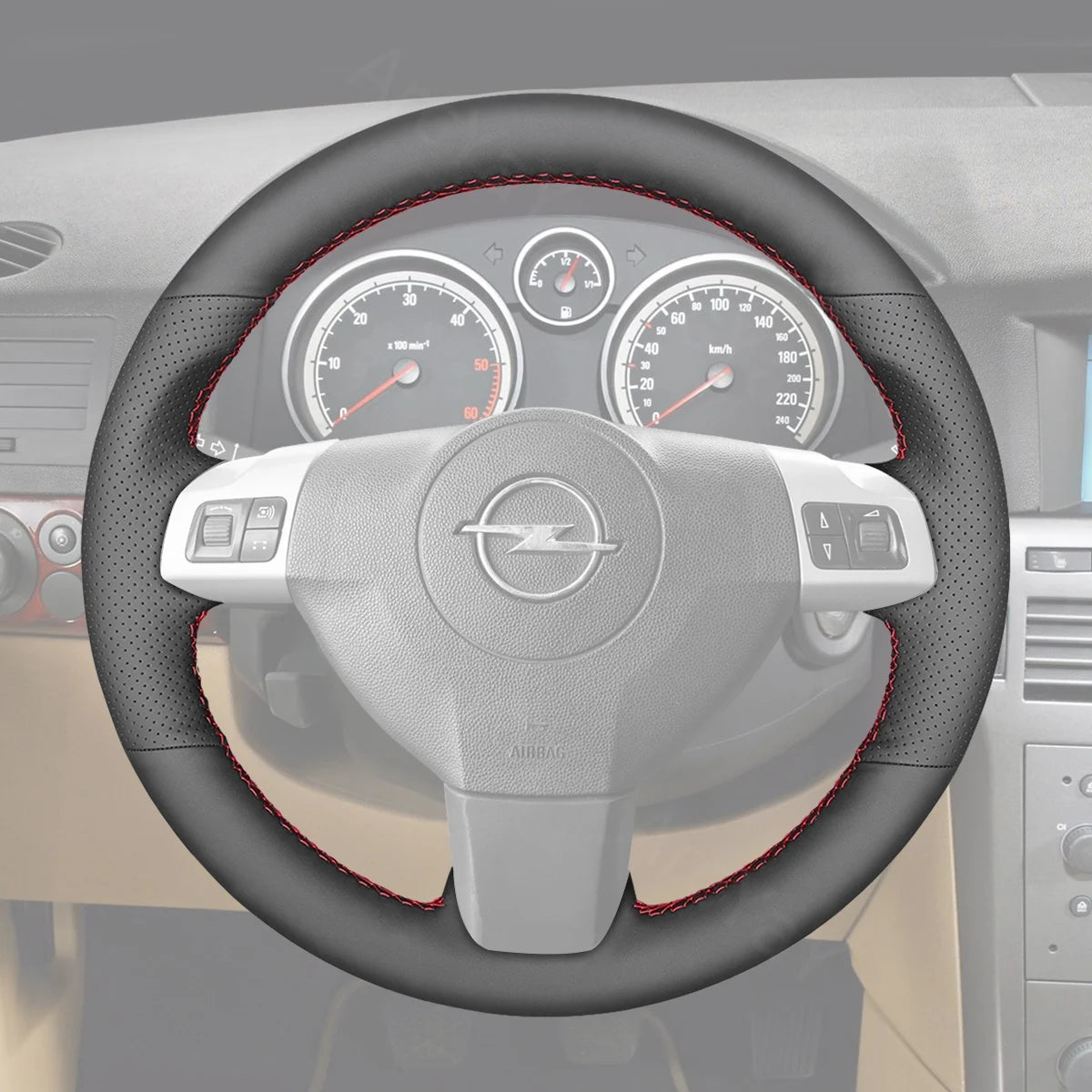 Steering wheel cover for Opel Vectra C (2002-2009). Enhances comfort and style in your vehicle.