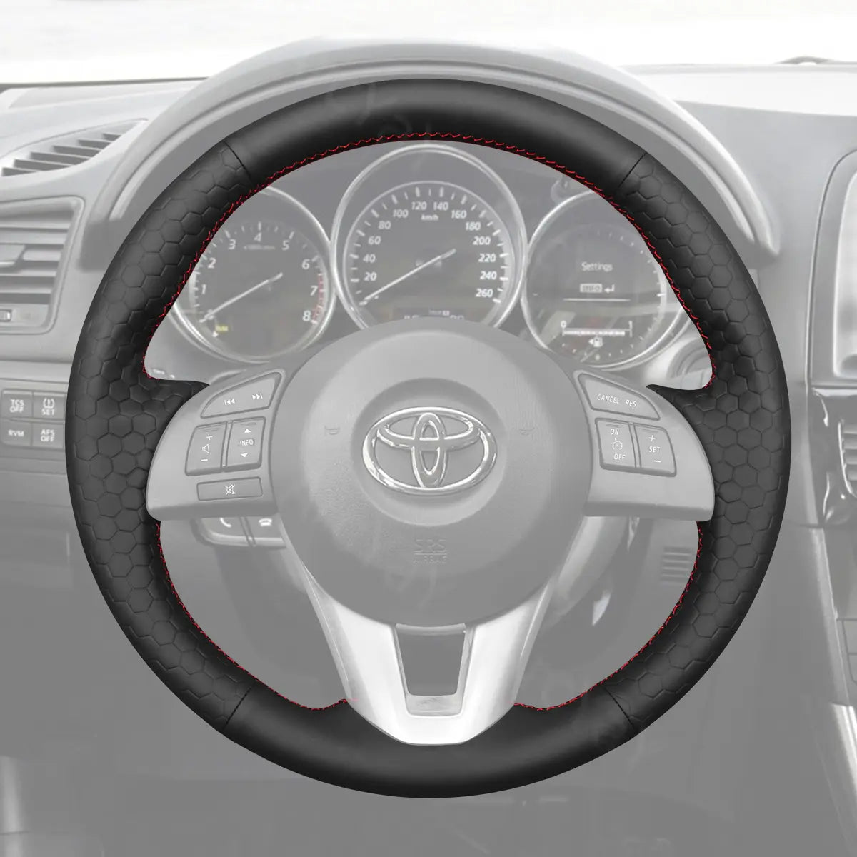 ArcYaY Custom-fit steering wheel cover for Toyota Yaris iA (2017-2018). Premium design for comfort and style.