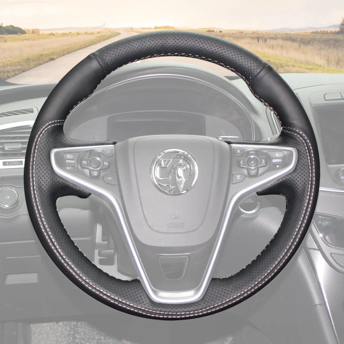 Steering wheel cover for Vauxhall Insignia A (2013-2017). Perfect fit for comfort and luxury in every drive.