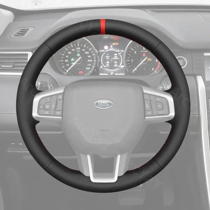 Upgrade your Land Rover Discovery Sport 2015-2017 with the ArcYaY custom hand-sewn steering wheel cover. Designed for perfect fitment, this cover provides increased comfort, superior grip, and long-lasting quality, enhancing both your driving experience and vehicle's interior.
