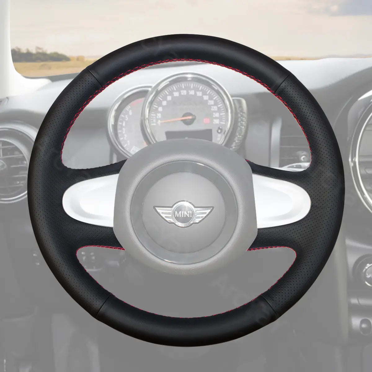 Steering wheel cover for MINI Countryman Paceman (2010-2017). Custom fit offering style and comfort to your SUV's steering wheel.