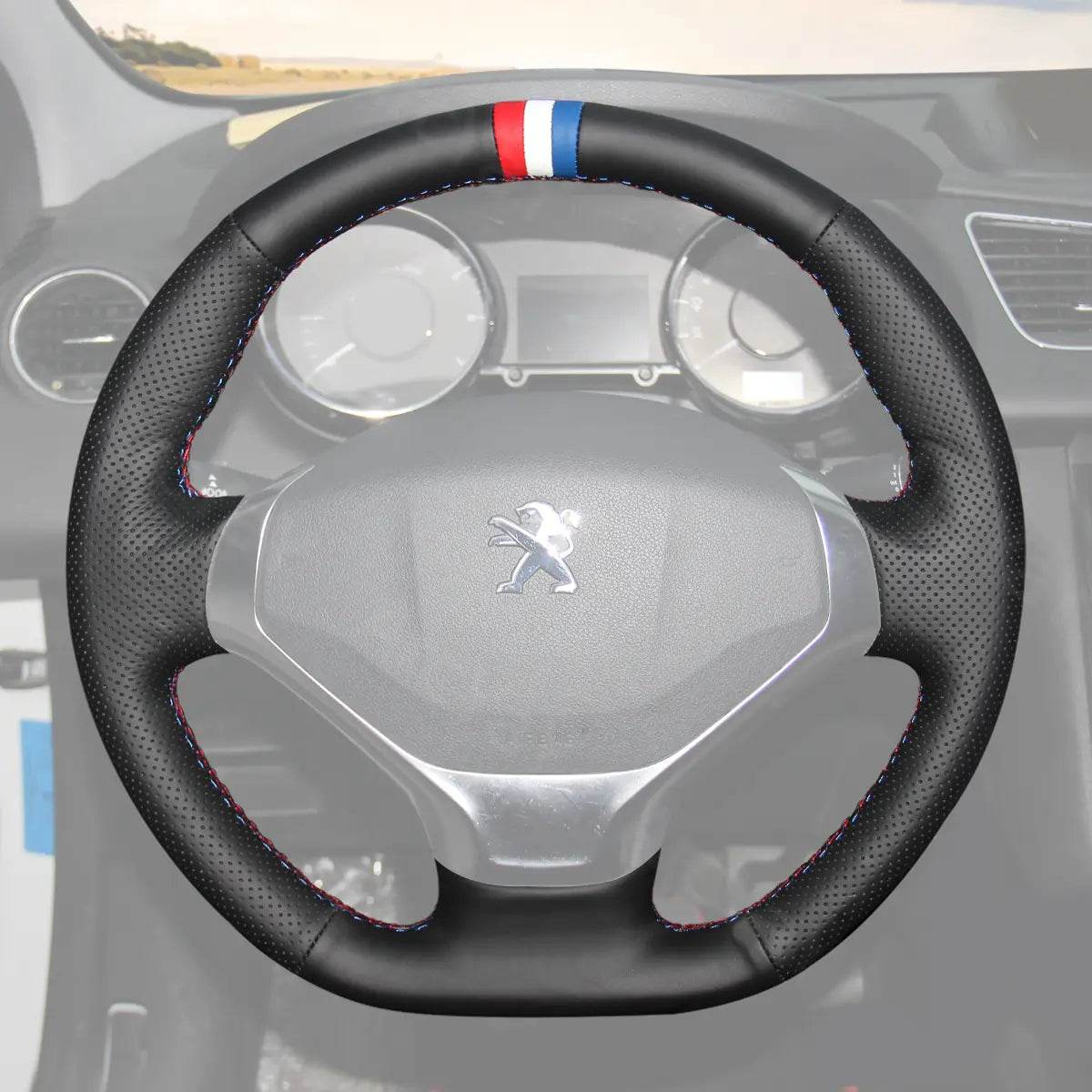 Urban-adventurer steering wrap for Peugeot 3008 (2013-2015). Stylish protection for city MPVs.