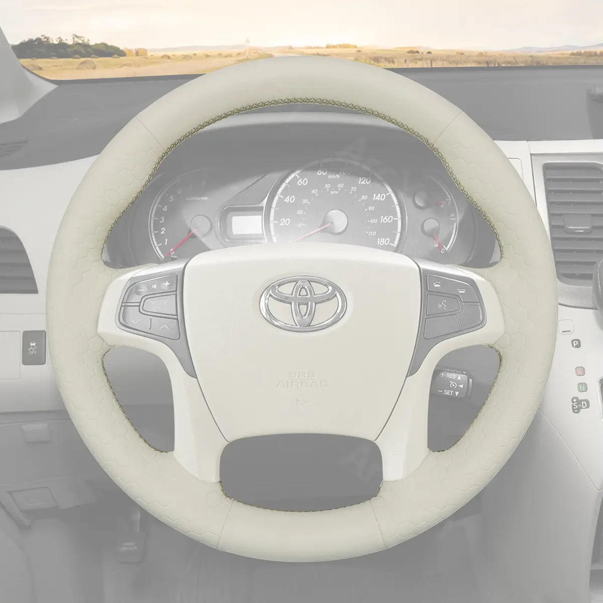 Perfect-fit steering cover for Toyota Sienna (2011-2014). Ensures protection & comfort with a tailored design.
