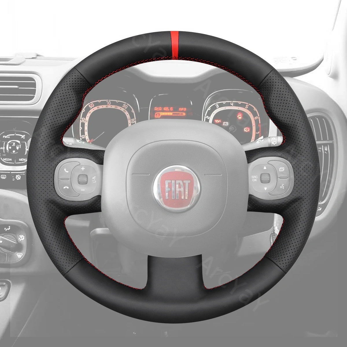 Fiat Panda Multi-Function steering wheel cover delivers perfect fit protection with enhanced grip and comfortable feel.