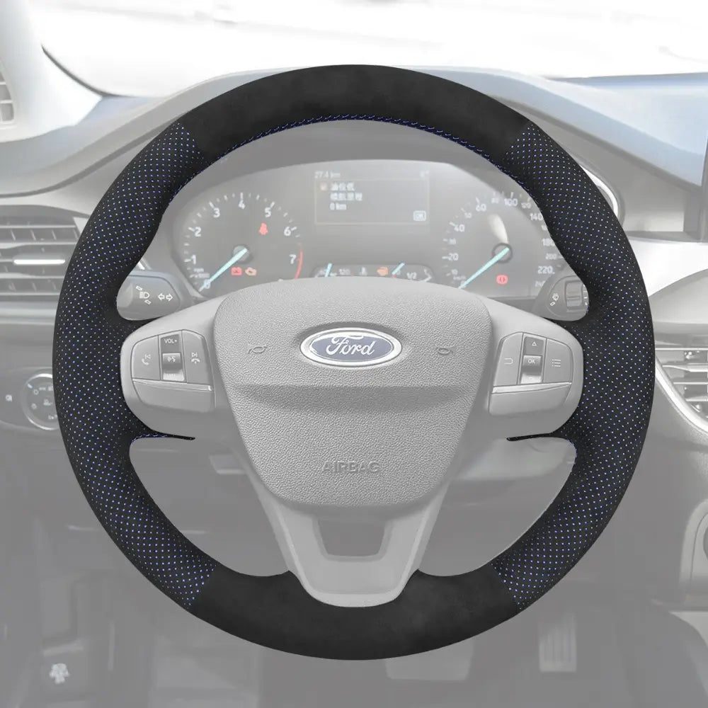 Utility Steering Wheel Cover for Ford Fiesta Mk8 Focus Mk4 Puma Transit Mk8 Courier Custom Tourneo Courier Custom 2012-2024
