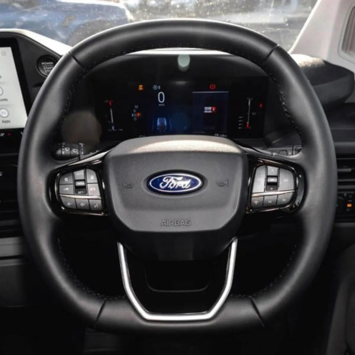 Custom-fit ArcYaY steering wheel cover for Ford Transit Custom Ford Tourneo 2022-2025. Hand-stitched luxury grip, OEM-fit upgrade-boosts comfort & style. Fast shipping-order today!
