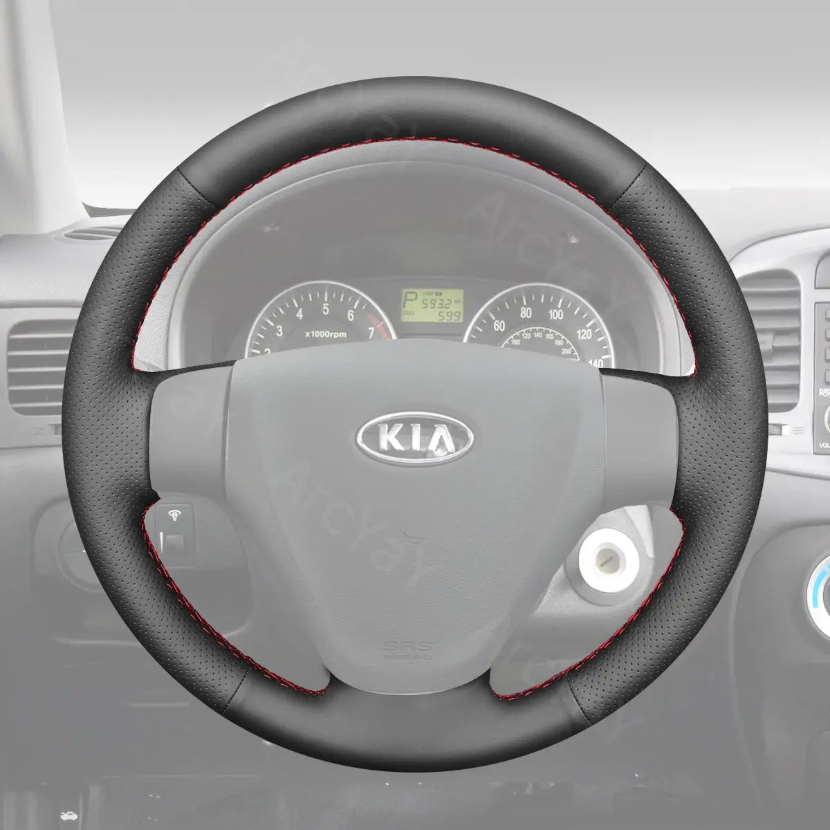 Durable steering cover for Kia Rio5 (2006-2009). High-quality materials resist wear from daily use.