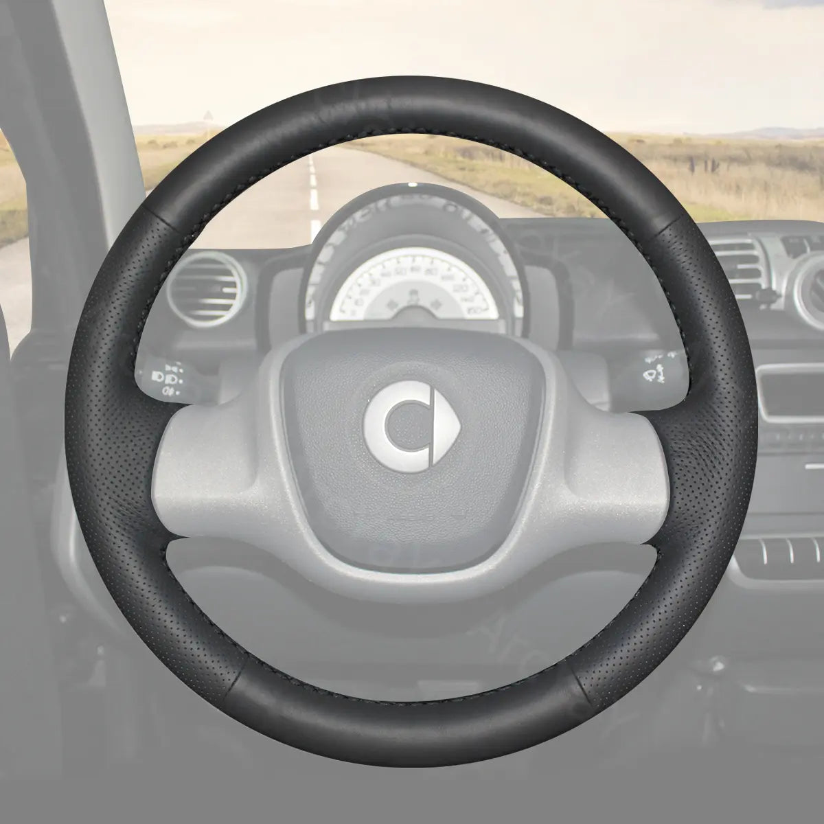 Custom-fit ArcYaY steering wheel cover for Smart Fortwo 2011-2015. Hand-stitched luxury grip, OEM-fit upgrade-boosts comfort & style. Fast shipping-order today!
